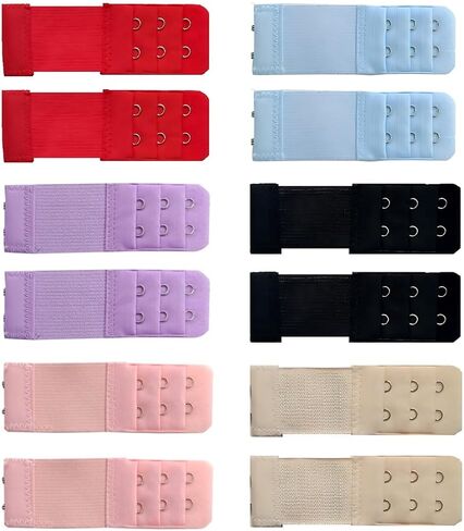 12 Bra Extenders for Women, 2-Hook 3-Row Stretchable Clasps for Comfort & Adjustability in Saudi Arabia