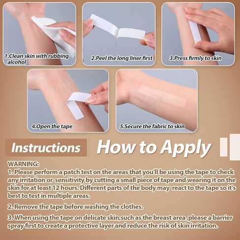 Geyoga 100 Pcs Jiggle Defender Tape Cosplay Lingerie Double Sided Body Tape Heavy Duty for Clothes, Boots, Dress, Invisible, Waterproof in Saudi Arabia