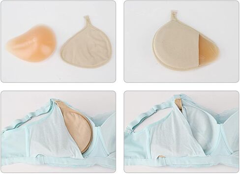 ZJchao Hook Bra Inserted Pad Pocket, Elastic Cotton Material with Hook Design for Mastectomy Silicone Forms in Saudi Arabia