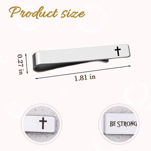 Christian Inspirational Gift for Godson Confirmation Gift for God Son Bible Verse Gifts for Men Godson Christmas Presents for Son Nephew Be Strong And Courageous Gifts Tie Clip Joshua 1:9 in Saudi Arabia