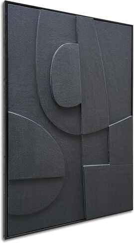 NANKAI Art مرسومة يدويًا باللون الأبيض ثلاثي الأبعاد لوحة زخرفية مقاس 36 × 24 بوصة لوحة زيتية تجريدية معاصرة، فن جداري لغرفة المعيشة المنزلية in Kuwait
