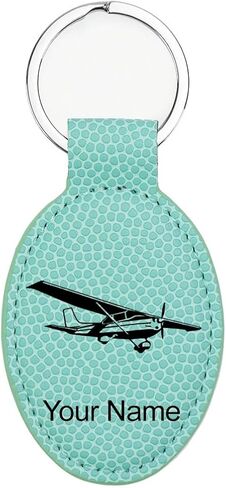 LaserGram Oval Keychain, High Wing Airplane, Personalized Engraving Included (Basketball Teal) in Saudi Arabia