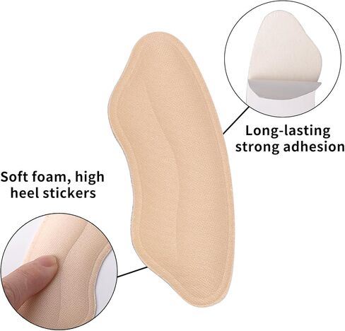 4 PairsHeel Pads for Shoes Women Men, High Heel Protectors for ShoesNon Slip Shoe Inserts for Women, Shoe Heel Inserts Cushion Pads for Loose Shoes(Skin Color) in Saudi Arabia