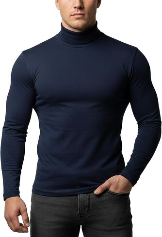 Kallspin Men's Cotton Turtleneck Pullover Long Sleeve Basic Tops Sweater for Casual in Kuwait