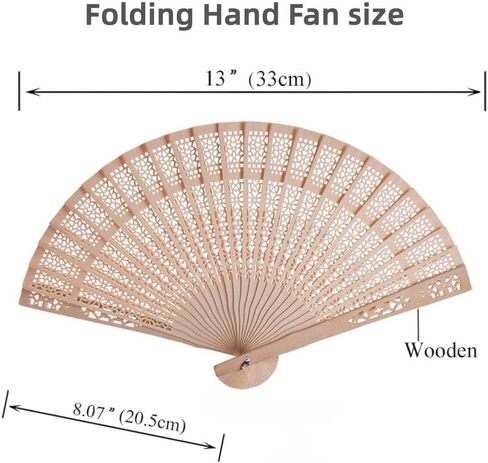 24 Sets Wood Handheld Folding Fans, Sandalwood Fan Favors with Thank You for Celebrating with us, Wedding Party Favors, Birthday Party Gifts in Saudi Arabia