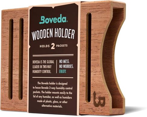 Boveda Cedar Wood Humidity Pack Holder for Storage Box - For Use With Two Size 60 Boveda Packs (Sold Separately) - Includes Magnetic and Removable Tape Mounting Kits – 1 Count in Saudi Arabia