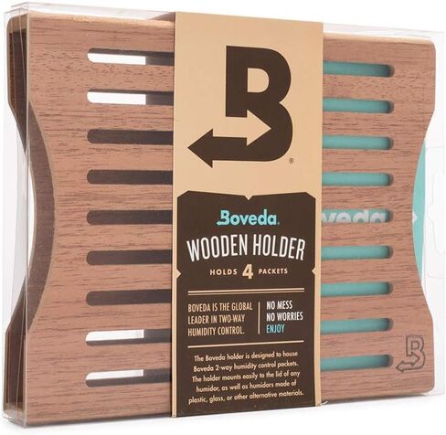 Boveda Cedar Wood Humidity Pack Holder for Storage Box - For Use With Two Size 60 Boveda Packs (Sold Separately) - Includes Magnetic and Removable Tape Mounting Kits – 1 Count in Saudi Arabia