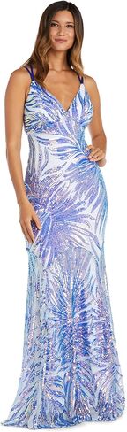 ثوب مسائي طويل منقوش مع ظهر Strappy in Kuwait