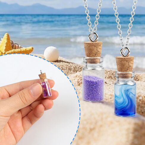 BLMHTWO 50 Pcs 1ml Mini Glass Bottles with Cork, Clear Tiny Bottles with Cork Glass Vials Extra Mini Jar with Lids for DIY Art Crafts Project Jewelry Pendant Party Favors in Saudi Arabia