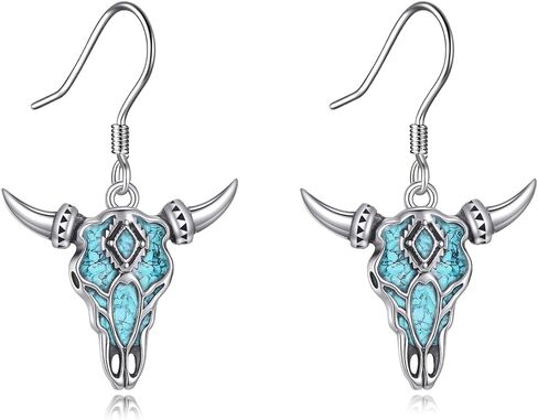 أقراط الفطر 925 Sterling Silver Moon Phase Mushroom Dangle Jewelry for Women in Kuwait