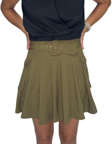 Amelia Women’s High Waist Golf Skort with Belt – 4-Way Stretch, Quick Dry Athletic Skirt with Shorts in Saudi Arabia