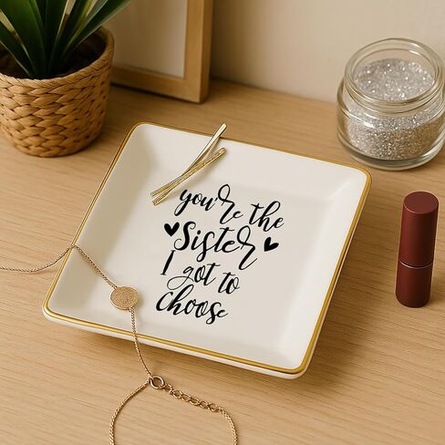 Best Sister Gifts for Women, Ceramic Ring Dish You Are the Sister I Got to Choose Trinket Dish Jewelry Tray, Friend Gift for Women Sis Friends Soul Bestie BFF Her in Saudi Arabia