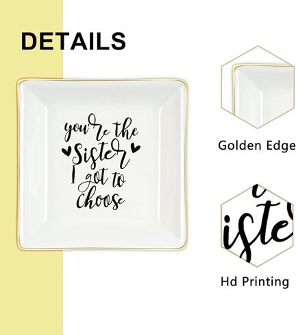 Best Sister Gifts for Women, Ceramic Ring Dish You Are the Sister I Got to Choose Trinket Dish Jewelry Tray, Friend Gift for Women Sis Friends Soul Bestie BFF Her in Saudi Arabia
