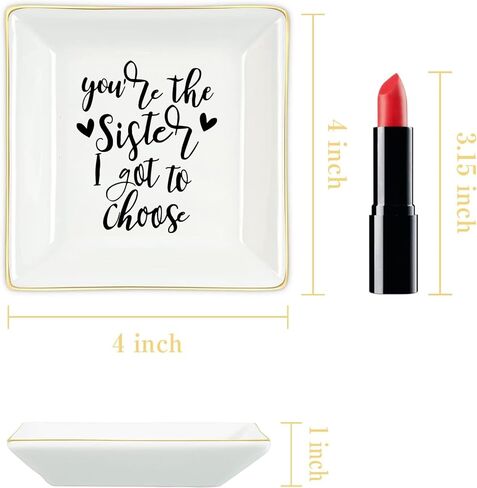 Best Sister Gifts for Women, Ceramic Ring Dish You Are the Sister I Got to Choose Trinket Dish Jewelry Tray, Friend Gift for Women Sis Friends Soul Bestie BFF Her in Saudi Arabia