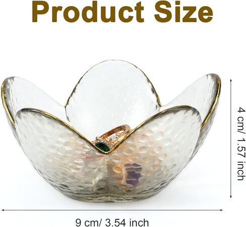 Flower Ring Dish Jewelry Tray Small Trinket Dishes Glass Jewelry Dish Tray Nightstand Jewellery Ring Holder Dishes Bathroom Jewelrys Plate Bowl Aesthetic Room Decor for Women Men Gift in Saudi Arabia