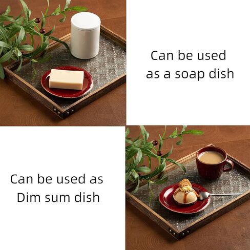 Ceramic Jewelry Tray Decorative Ring Holder and Trinket Dish for Women Wedding Engagement Birthday Gift for Her Jewelry Organizer Vanity Tray (red) in Saudi Arabia