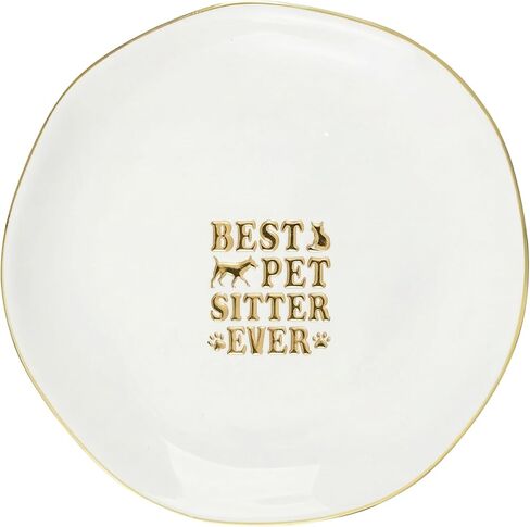 InnoBeta Pet Sitter Thank You Gift - Best Ever Porcelain Ring Dish 4.75" - Dog Cat Caregiver Appreciation Present - Christmas, End of Stay, Anniversary in Saudi Arabia