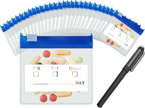 36 عبوة من أكياس حبوب الدواء الملونة 12 مل 3 × 2.75 بوصة خالية من مادة BPA، مواد EVA شفافة متجمدة، حقائب بلاستيكية سميكة شديدة التحمل لتنظيم أدوية السفر والمجوهرات وقطع الحرف الصغيرة - شفافة + خضراء in Kuwait