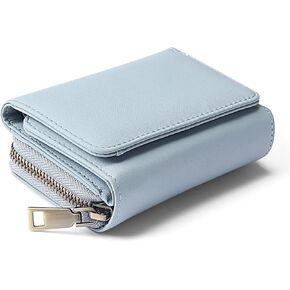 Small Genuine Leather Wallet for Women RFID Blocking Credit Card Holder (Black) in Kuwait