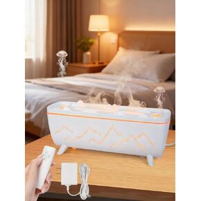 ناشر قنديل البحر الديناميكي 300 مل: 5 حلقات التقاط صوت ديناميكي - ناشر بركان لرائحة الزيوت العطرية، ضوضاء منخفضة لغرفة النوم والمكتب والفندق - مرطبات الروائح العلاجية in Kuwait