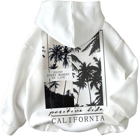 Floerns Boy's Graphic Hoodie Drop Shoulder Casual Loose Hooded Pullover Sweatshirt in Saudi Arabia