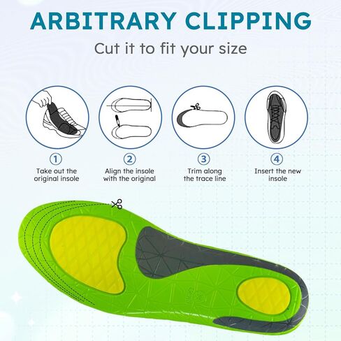 Arch Relief Length Insoles – Firm Arch Support for Flat Feet, Plantar Fasciitis & Over-Pronation, Cushioned Heel Cup, Men/Women(Mens 7-9 | Womens 9-11 (10.80 Inch) in Saudi Arabia