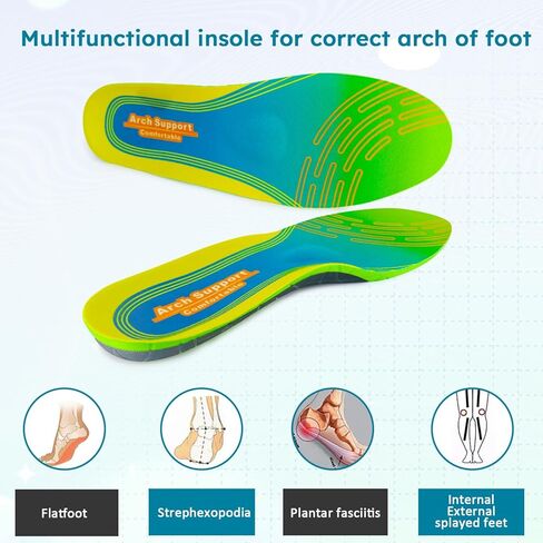 Arch Relief Length Insoles – Firm Arch Support for Flat Feet, Plantar Fasciitis & Over-Pronation, Cushioned Heel Cup, Men/Women(Mens 7-9 | Womens 9-11 (10.80 Inch) in Saudi Arabia