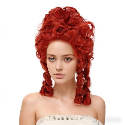 CAMDOM Victorian Vintage Curly Beehive Wig Platinum Blonde Colonial Queen Halloween Cosplay Costume Wig For Women in Saudi Arabia