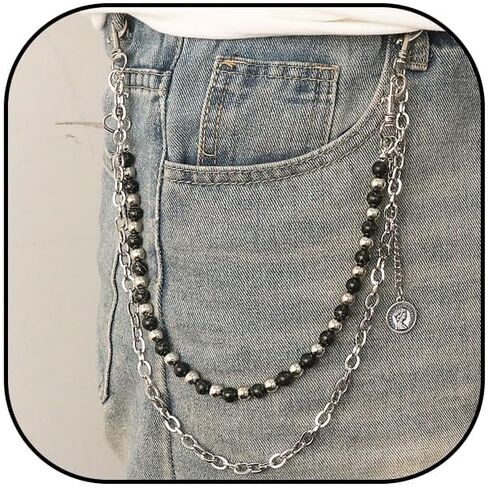 Western Pants Chains for Men Women Turquoise Wallet Chain Gothic Hip Hop Pocket Chains Western Country Jean Wallets Chain for Men in Saudi Arabia