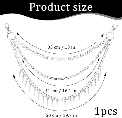 Jean Chains for Women, Goth Layered Pants Chain Wallet Chains Punk Rivet Belt Chain Hip Hop Style Accessories for Women and Men Jewelry in Saudi Arabia