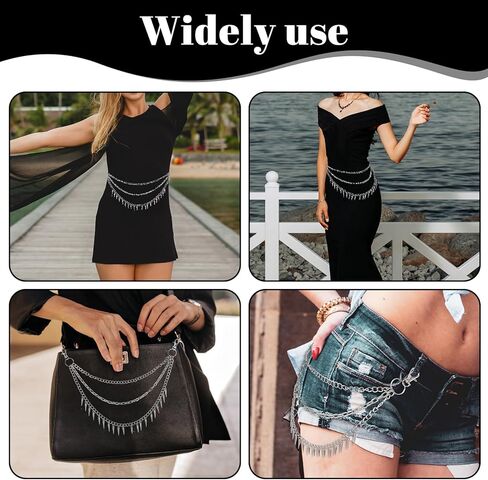 Jean Chains for Women, Goth Layered Pants Chain Wallet Chains Punk Rivet Belt Chain Hip Hop Style Accessories for Women and Men Jewelry in Saudi Arabia
