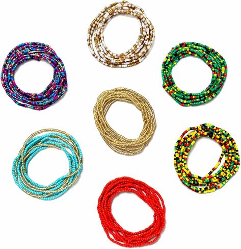 African Waist Beads Chain Layered Belly Body Chain Beach 7Pack Waist Jewelry Body Accessories for Women (50/70 inch) in Saudi Arabia