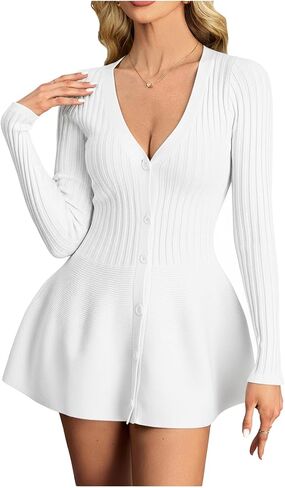 Women's Button Down Peplum Cardigan V Neck Long Sleeve Ribbed Knit Fall Tops in Saudi Arabia