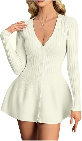Women's Button Down Peplum Cardigan V Neck Long Sleeve Ribbed Knit Fall Tops in Saudi Arabia