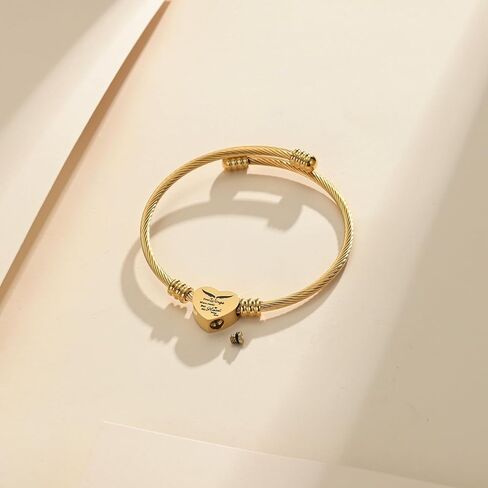 Cremation Jewelry Wing Heart Urn Bracelet for Human Ashes for Women Men Memorial Keepsake Cuff Bangle Bracelet in Saudi Arabia