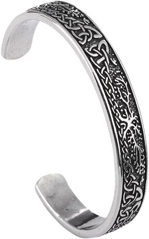 TURTLEDOVE Tree of Life Yggdrasil Bangle, Celtic Knot Cuff Bracelet, Stainless Steel World Tree Jewelry of Amulet in Saudi Arabia