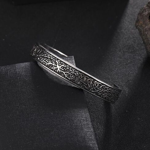 TURTLEDOVE Tree of Life Yggdrasil Bangle, Celtic Knot Cuff Bracelet, Stainless Steel World Tree Jewelry of Amulet in Saudi Arabia