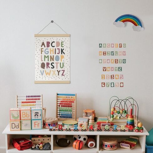 Boho Pastel Colorful Classroom Alphabet Poster Hanger Frame 12x16 Inch, Boho Classroom Decor, ABC Learning Educational Wall Art Decor for Boys Girls Room Playroom Preschool in Saudi Arabia