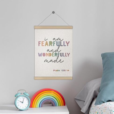 Boho Christian Girls Boys Room Decor Poster Hanger Frame 12x16 Inch, Christian Classroom Decor, Psalm 139:14 Bible Verse Wall Art Decor for Kids Boys Girls Room Bedroom Classroom Playroom in Saudi Arabia