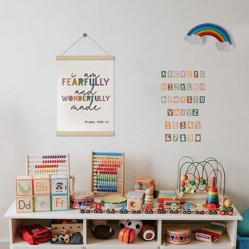 Boho Christian Girls Boys Room Decor Poster Hanger Frame 12x16 Inch, Christian Classroom Decor, Psalm 139:14 Bible Verse Wall Art Decor for Kids Boys Girls Room Bedroom Classroom Playroom in Saudi Arabia
