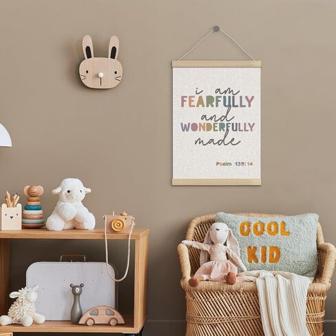 Boho Christian Girls Boys Room Decor Poster Hanger Frame 12x16 Inch, Christian Classroom Decor, Psalm 139:14 Bible Verse Wall Art Decor for Kids Boys Girls Room Bedroom Classroom Playroom in Saudi Arabia
