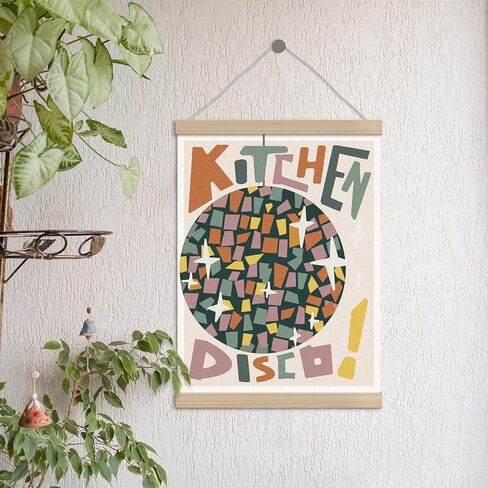 Trendy Disco Ball Poster Hanger Frame 12x16 Inch, Kitchen Wall Decor, Funky Rainbow Disco Ball Wall Art Decor for Kitchen Home Living Room Bedroom in Saudi Arabia