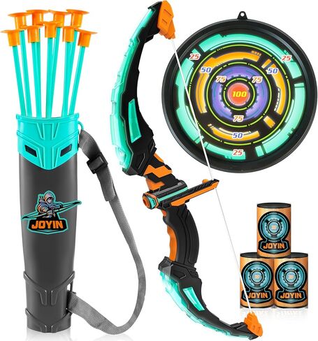 مجموعة Joyin Kids Bow and Arrow ، مجموعة الرماية LED مع 9 سهام كأس الشفط ، حالة الهدف والسهم ، ألعاب الهدية في الصيد الداخلي والخارجية للأطفال والفتيان والفتيات الذين تتراوح أعمارهم بين 6 و 12 عامًا in Saudi Arabia