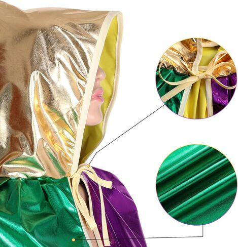 عباءة تنكرية بطول كامل من Syhood Mardi Gras مع قناع للوجه مجموعة قناع تنكر لامع لمستلزمات حفلات Mardi Gras in Saudi Arabia