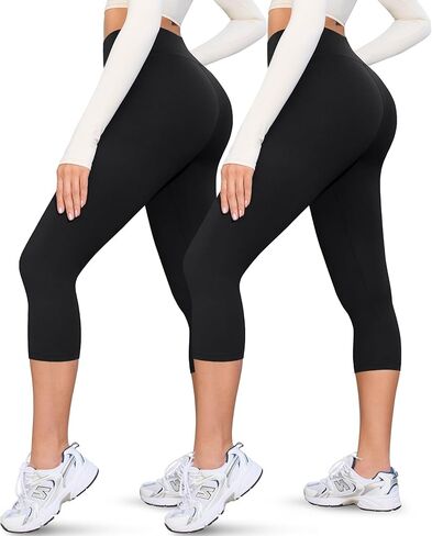 Capri Leggings for Women High Waisted Soft Yoga Lounge Workout Capri Pants(S-3XL) in Saudi Arabia