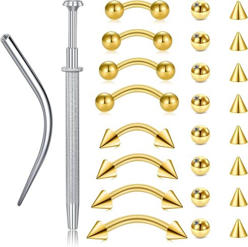 VCMART ثقب الحاجب مجوهرات الفولاذ المقاوم للصدأ منحني الحديد القرط الصغير الحاجب حلقة عمودية Labret الشفاه مجوهرات الأذن روك الحلزون محارة Daith للنساء الرجال 16 جرام 6 مم / 8 مم / 10 مم / 12 مم in Kuwait