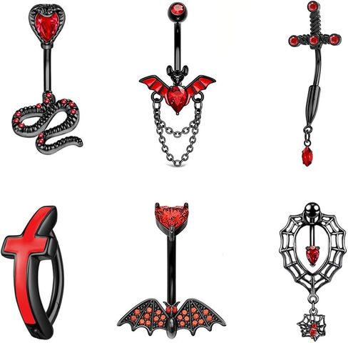 Belly Button Ring,14G Surgical Steel Belly Button Rings Barbell Jewelry,Navel Rings Curved Barbell Piercing Belly（9 PCS） in Saudi Arabia