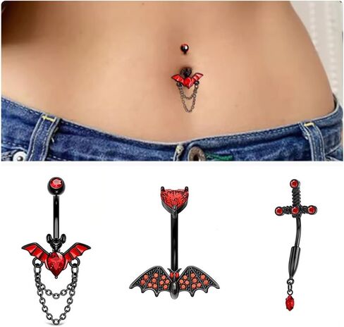 Belly Button Ring,14G Surgical Steel Belly Button Rings Barbell Jewelry,Navel Rings Curved Barbell Piercing Belly（9 PCS） in Saudi Arabia