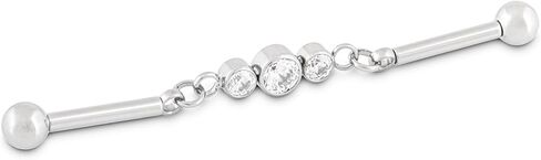 Tilum Threadless 14g 1-1/2" Chain Link Jewel Titanium Industrial Barbell in Saudi Arabia