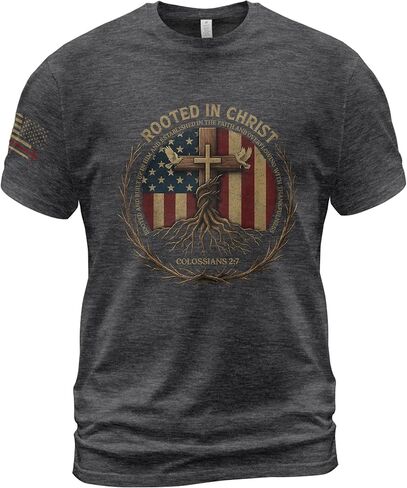 Rooted in Christ Shirt, Christian Shirts for Men, Cross Shirt, Religious Shirts for Men, Jesus Tshirt 1 in Saudi Arabia